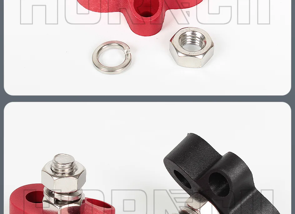 Terminal Block Stud M6 M8 M10 DC 48V Bus Bar Leistung Terminal Block Positive Negative Feste verdrahtung schrauben für lkw RV Schiff Boot – Detail 14