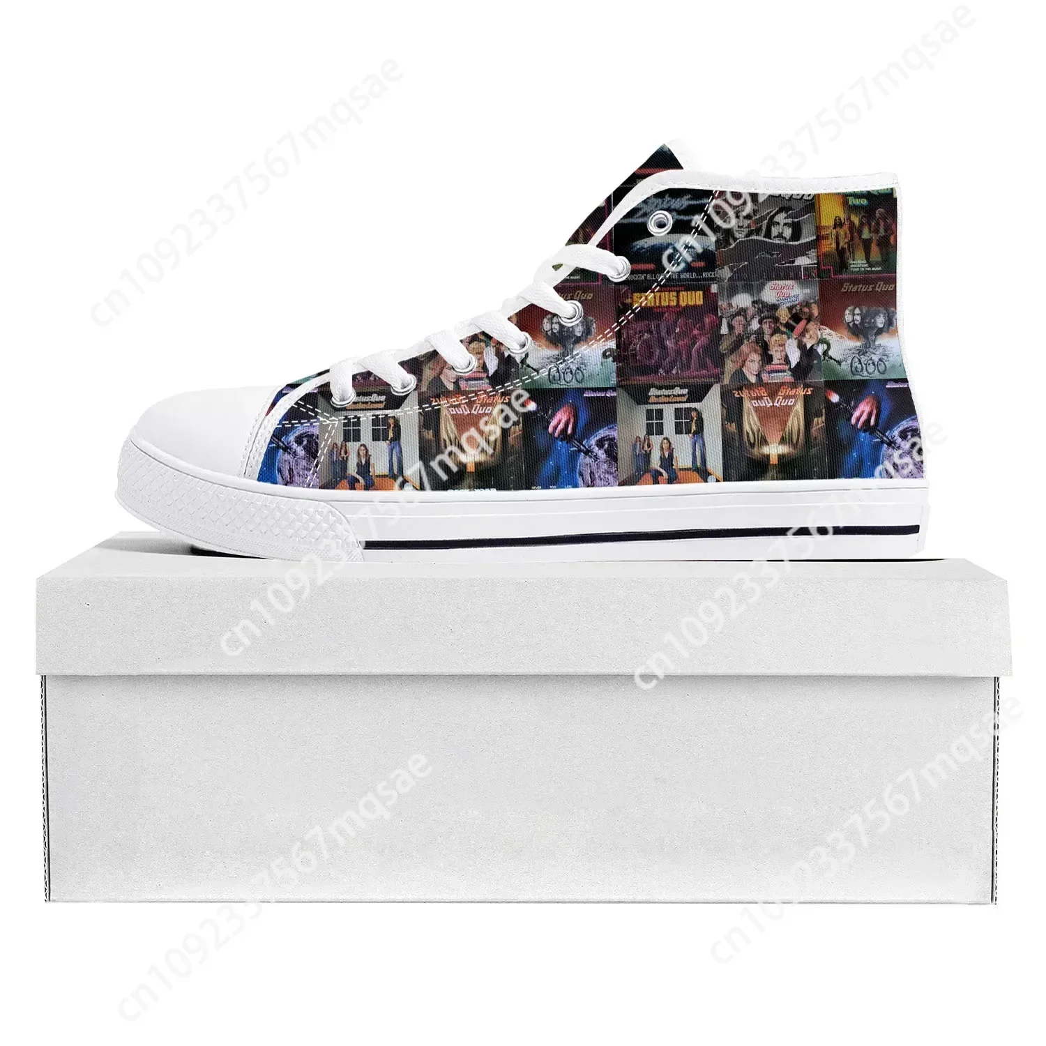 Status Quo Rock Band Fashion High Top High Quality Sneakers Mens Womens Teenager Canvas Sneaker Casual Couple Shoes Custom Shoe