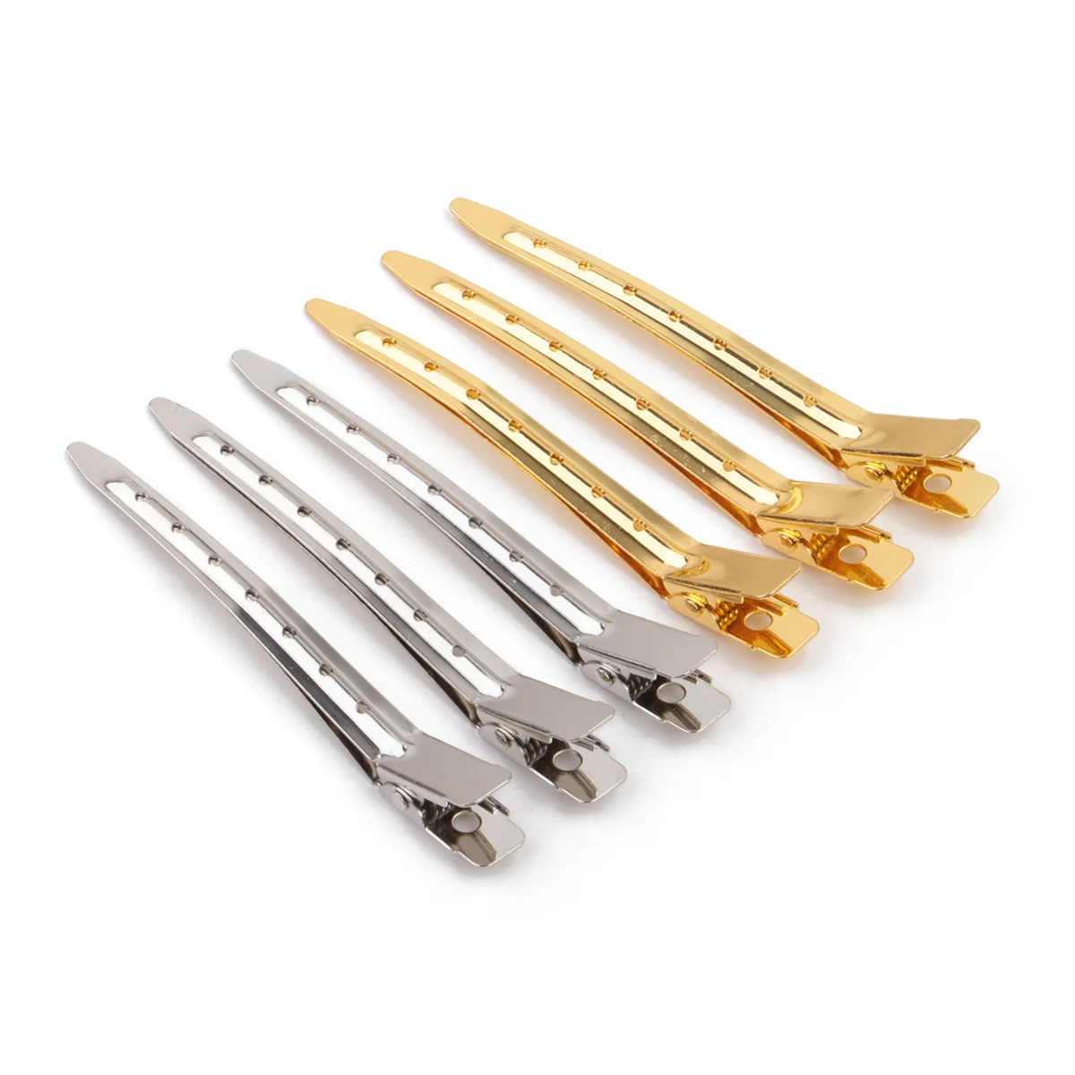 50pcs/bag Gold Silver Hair Extension Sectioning Clips for Salon Use Stainless Steel Clips Hair Styling Tools