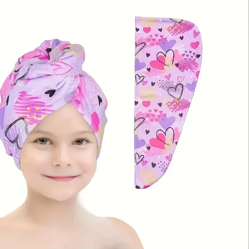 قبعة تجفيف شعر الأطفال السميكة الأكثر مبيعًا: طباعة رقمية فائقة الامتصاص وسريعة الجفاف - مثالية للفتيات والكبار. #4