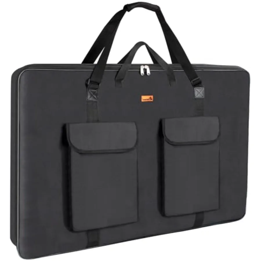 

Портфолио-кейс для художественных работ 24 x 36 дюймов, мягкая водостойкая тканевая сумка-портфолио с ручкой и ремнем, папка формата А1 для художественных работ.