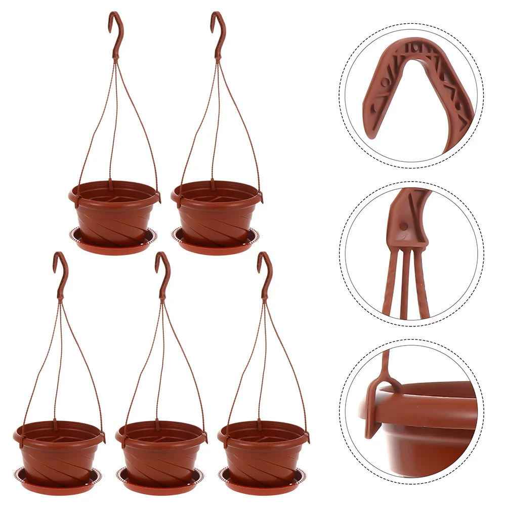 

Chlorophytum Flower Pot Balcony Hanging Pots 8 Sets Plastic Container Terracotta Planting Indoor Hydroponic Garden Planter
