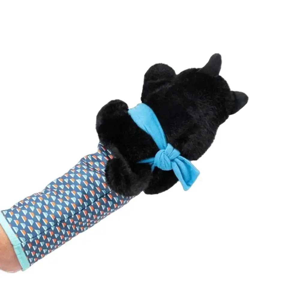 Juguetes interactivos para gatos, guante de lucha, acolchado resistente, marioneta de gato de peluche suave, guante de mano con forma de gato relleno, juego seguro