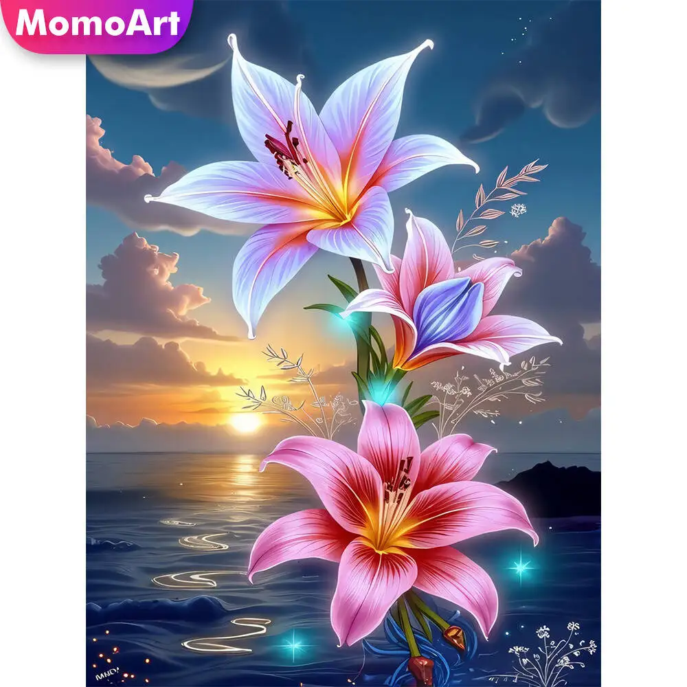 Momoart Katze Diamant Malerei Tier bunte Diamant Mosaik Bild Strass Mond Wand Dekor