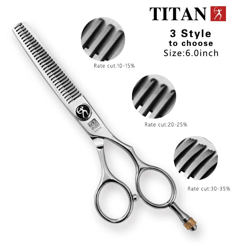 Tijeras de peluquería Titan, juego de tijeras profesionales de peluquería, tijeras de corte y adelgazamiento de barbería, 5,5 pulgadas, 6,0 pulgadas