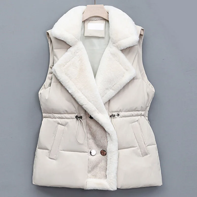 

Autumn Winter Ladies Loose Puffer Vest Outwear Korean Women Fashion Winter Sleeveless Jacket 2024 Female Parkas Waistcoat Coat