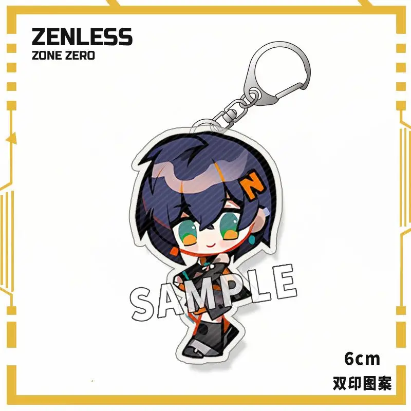Zenless Zone Zero Acrylic Q Keychain Pendant Style Holder Key Ring for Girl Bag Phone Accessories Jewelry