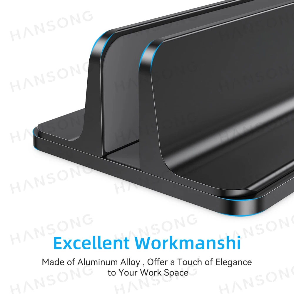 Imagem -06 - Alumínio Vertical Laptop Stand Tamanho Ajustável Dock Apto para Todos os Macbook Surface Chromebook Laptops Holder