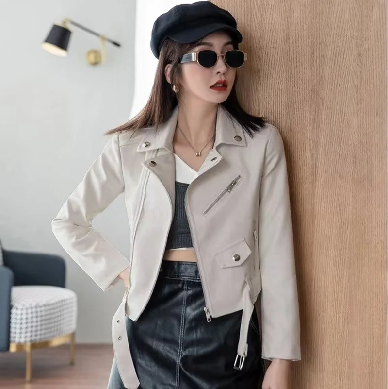 

Fashion Brand PU Leather Jacket Women Moto Biker Coat Short Faux Leather Jackets Plus Size Female Streetwear Fashion Outerwear