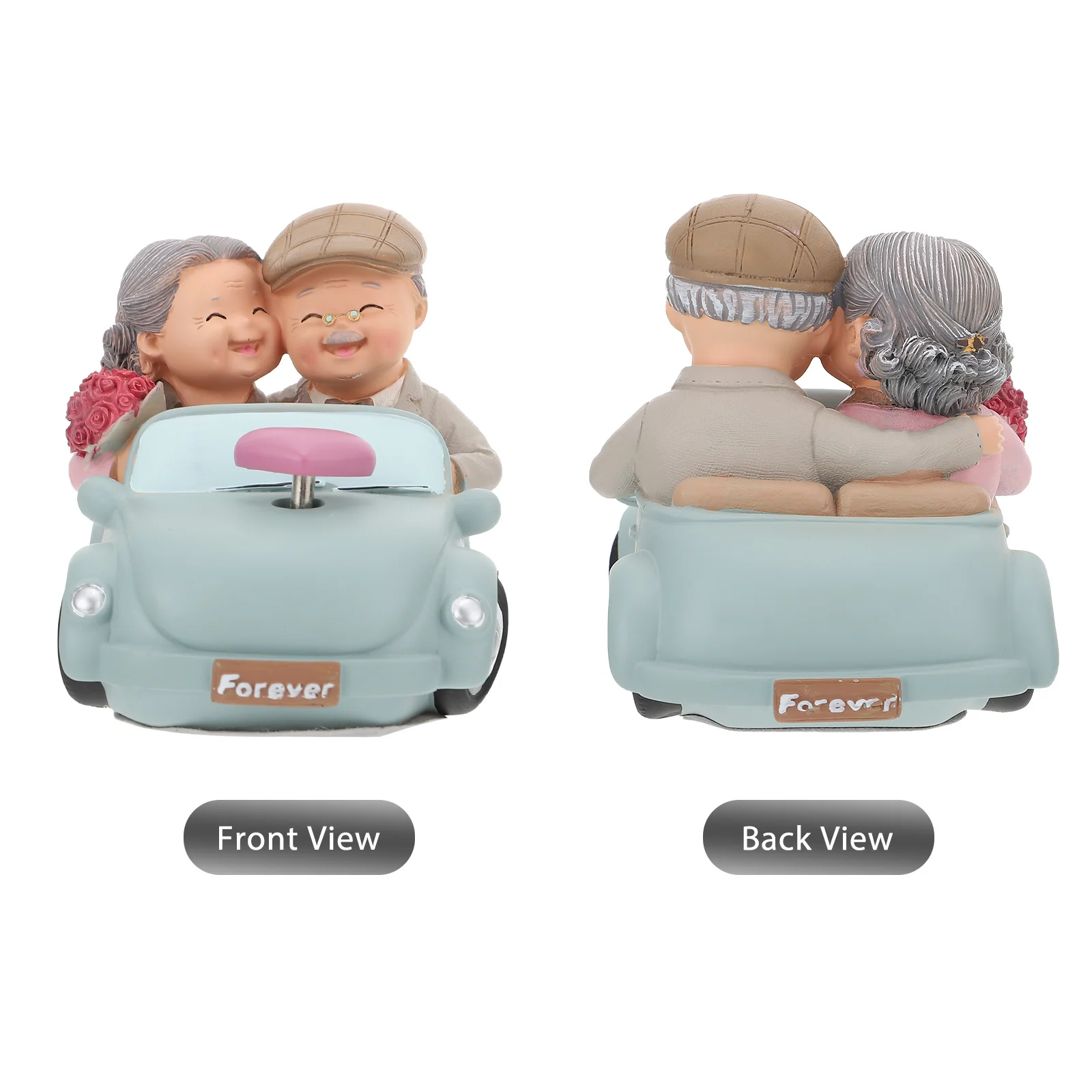 

Compact Elderly Couple Figurines Resin Craft Decoration Table Shelf Desk Wedding Bedroom Study Room Anniversary Gift