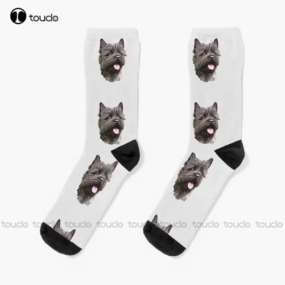 Cairn Terrier Cutie Calcetines navideños para perros, calcetines para correr para hombres, calcetines personalizados Unisex para adultos, adolescentes y jóvenes, regalo personalizado