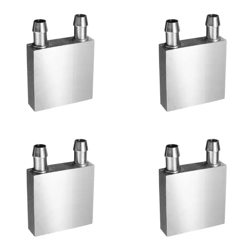 Exquisite-4X Aluminum Water Cooling Block 40X40x12mm Cooler For Computer CPU Radiator