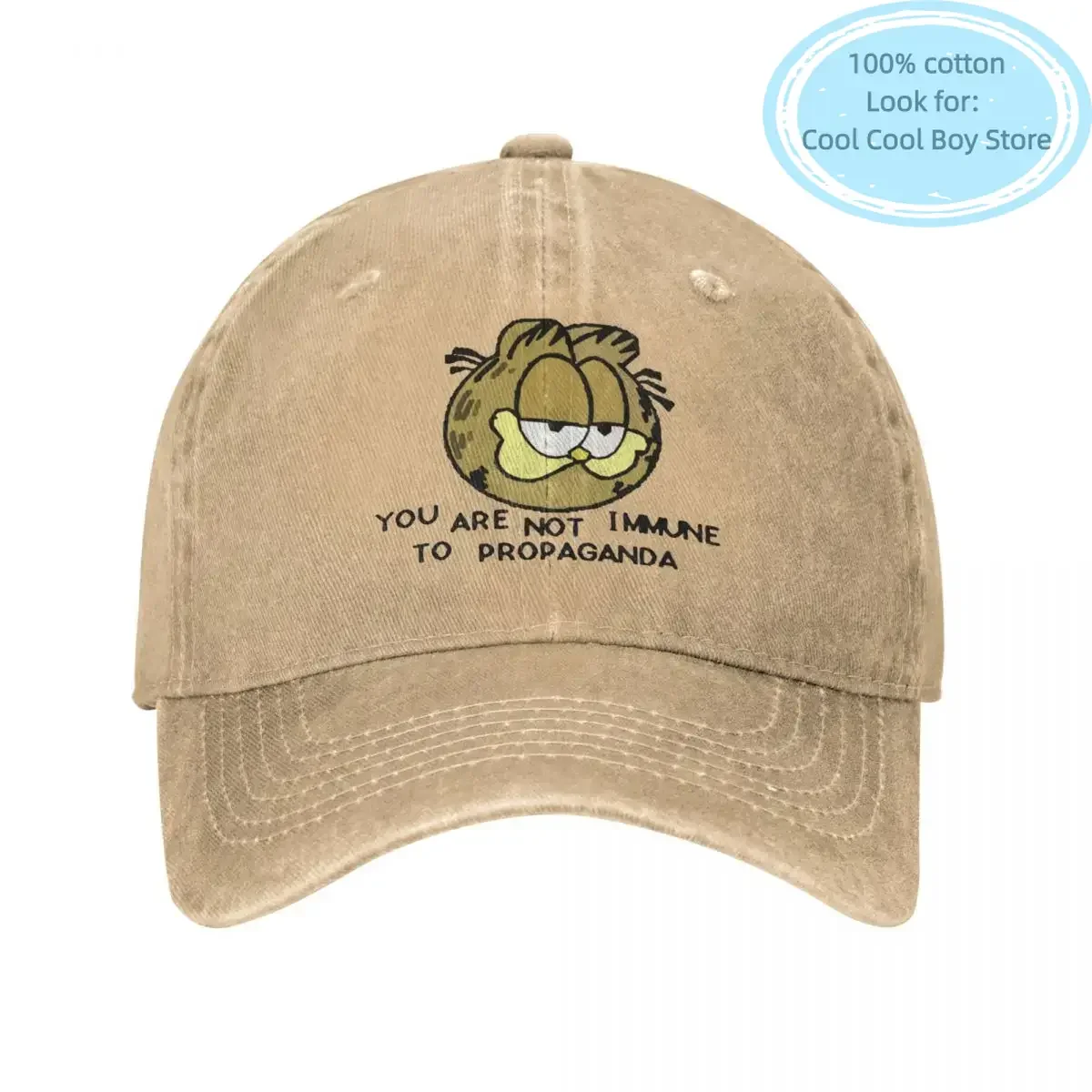 Vintage You Are Not Immune To Propaganda Baseball Cap Distressed Denim Sun Cap Gar fields Lovely Cat Outdoor Activities Caps Hat