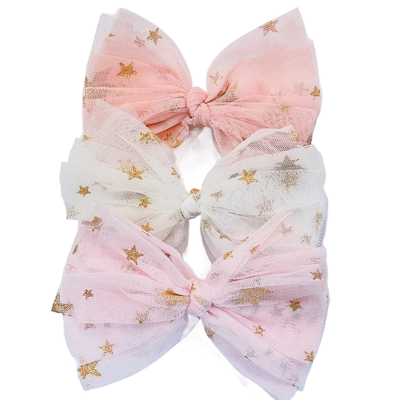 

Boutique 15pcs Fashion Glitter Star Mesh Bow Hairpins Solid Bowknot Hair Clips Princess Headwear Hair Accessories for Girls