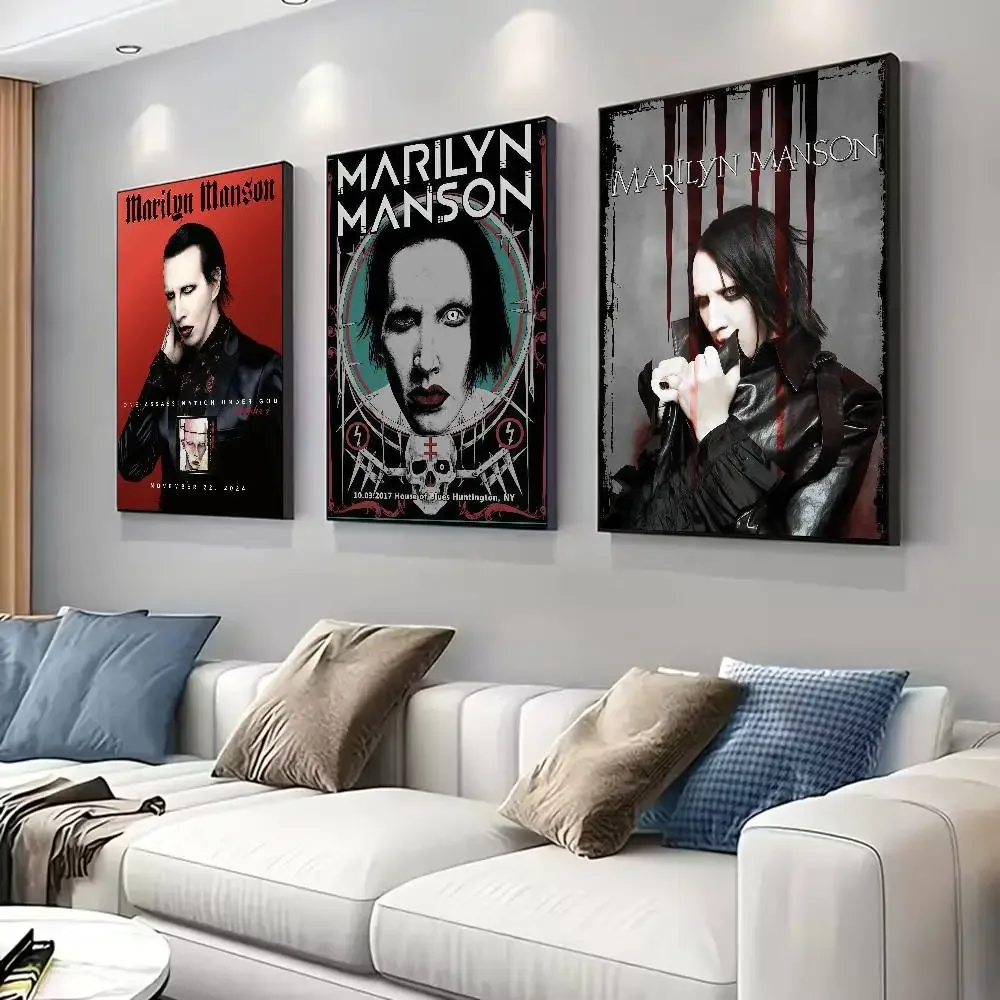 Singer M-marilyn M-manson Poster for Modern Decor in Home Offices, Bedrooms, Living Rooms, Kitchens, Bathrooms.