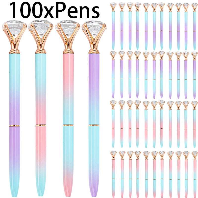 

100Pcs Gradient Diamond Crystal Gift Ballpoint Pen