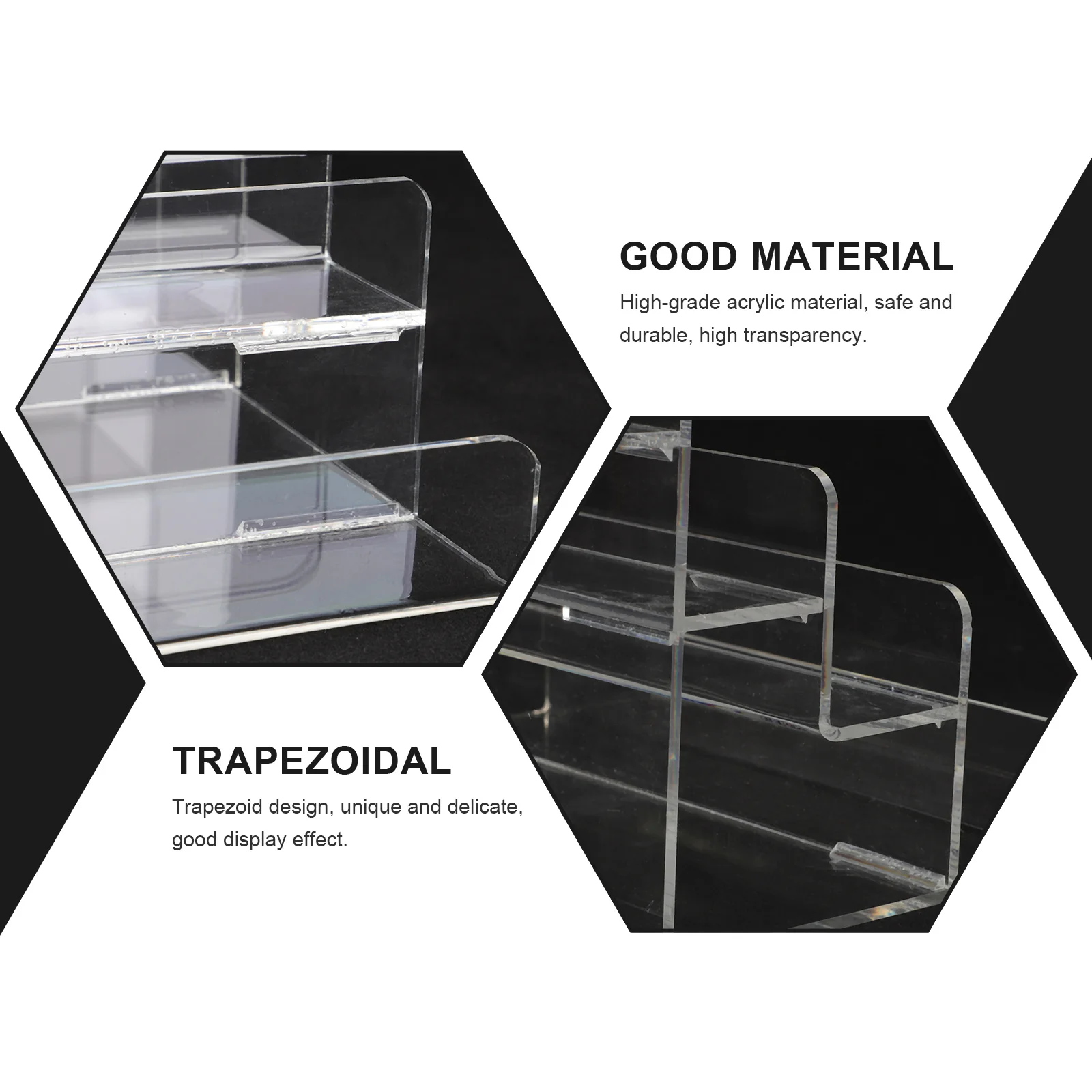 

Multi-Layer Display Rack Acrylic Ladder Shape Stand For Purse Wallet Handbag Organizer Tabletop Storage Bracket Transparent