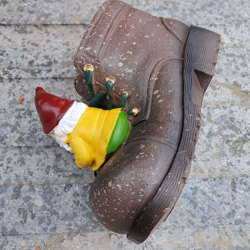 دائم الكرتون الأحذية قزم أواني الزهور مضحك الراتنج الحرف العصارة اناء للزهور مقاوم للماء اليدوية حامل القلم الرصاص مكتب المنزل #5