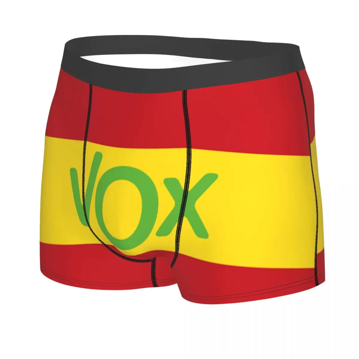 Custom Spain Vox Logo Flag Underwear Men Stretch Spanish Political Party Boxer Briefs