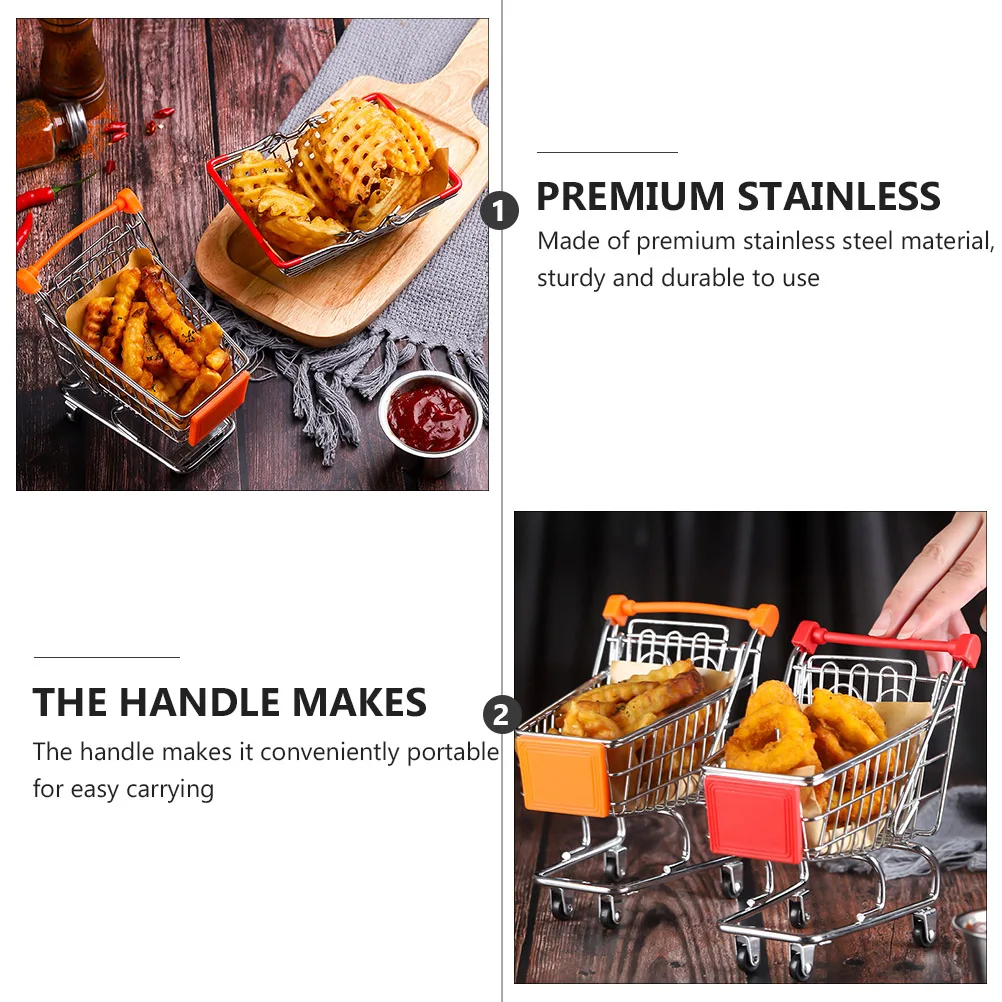 

Creative Iron Snack Fries Basket Kids Pretend Play Shopping Cart Toy Portable Storage Clothes Toys Books Puzzles