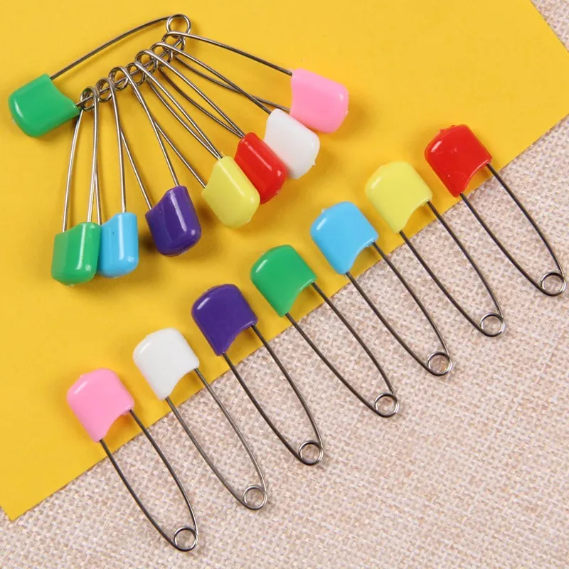 10/20Pcs 플라스틱 머리 안전 핀 5.4cm 안전 잠금 아기 천 기저귀 기저귀 핀 버클 DIY 바늘 핀 바느질 용품