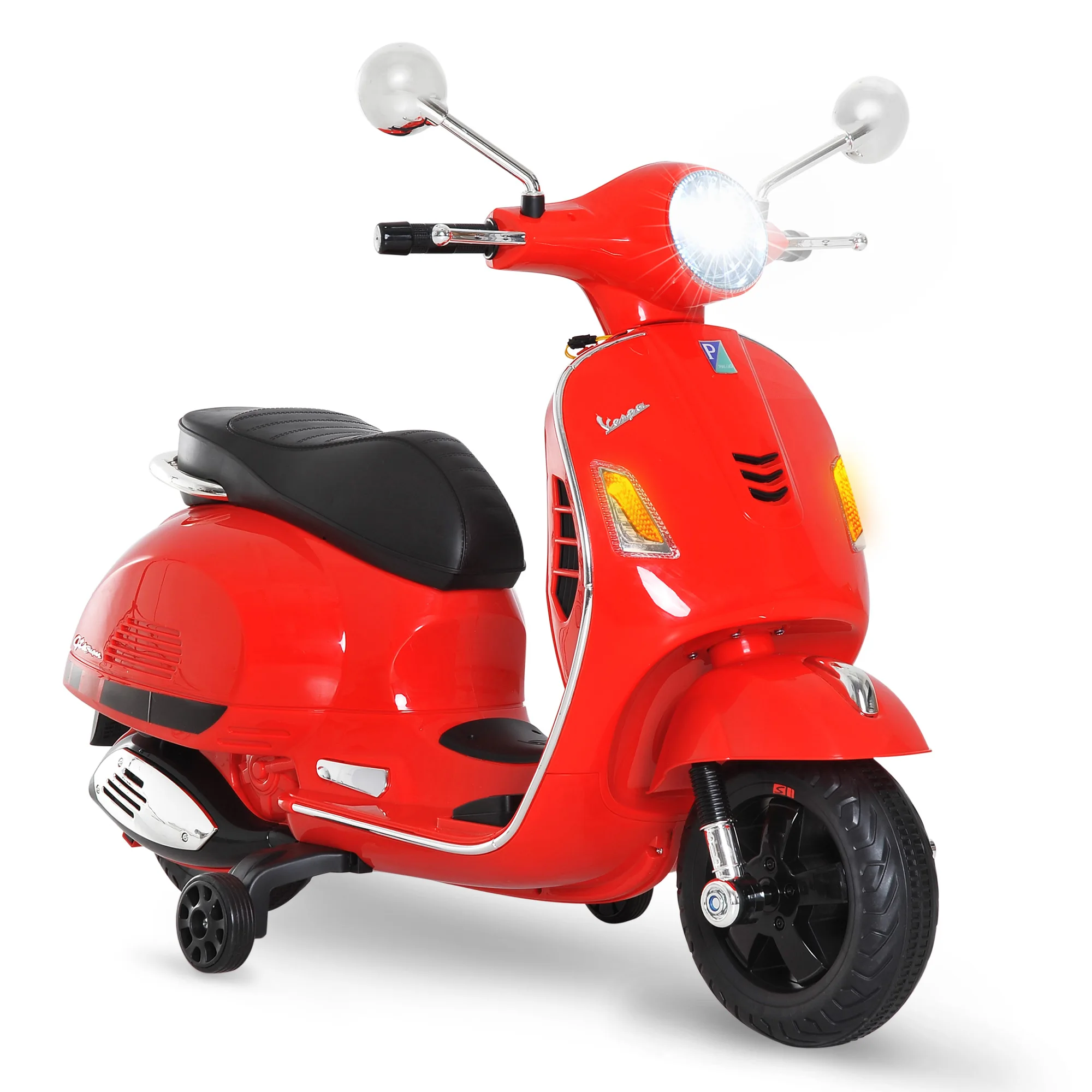 HOMCOM Electric Motorcycle Children Tricycle Car Scooter Electric Scooter Battery With Light MP3 USB Children 3-6 Years