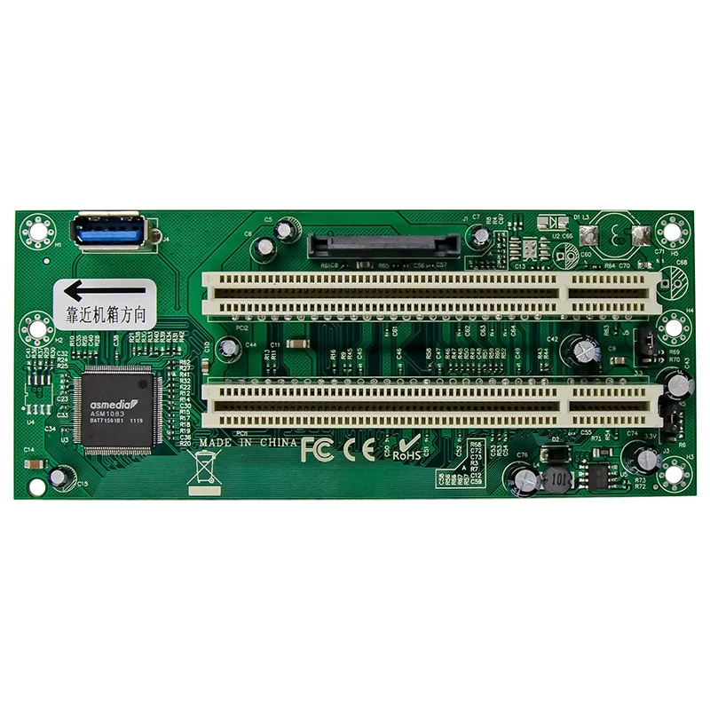 PCI Express To Dual PCI Adapter Card Pcie X1 To Router Tow 2 PCI Slot Riser Card 2.5Gbps Support Window Linux