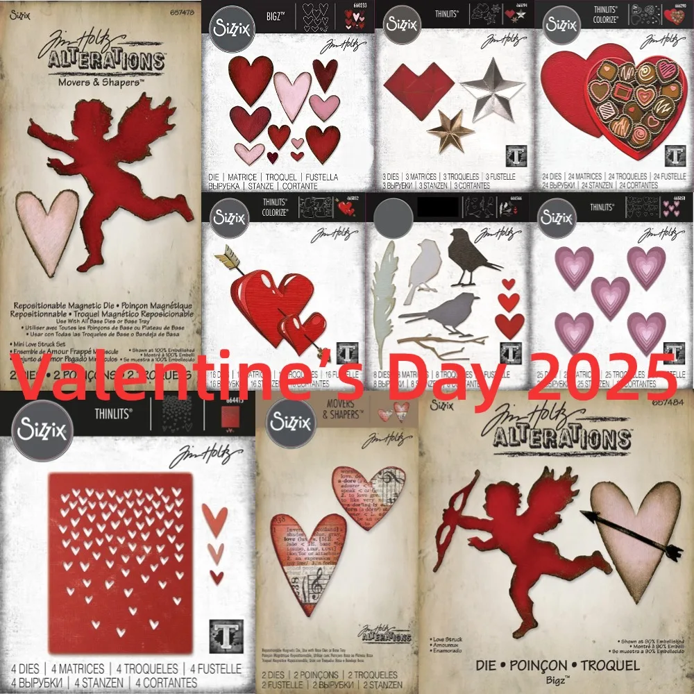 Valentine's Day 2025 Cutting Dies Scrapbook Diary Decoration love you Stencil Embossing Template DIY Greeting Card Handma