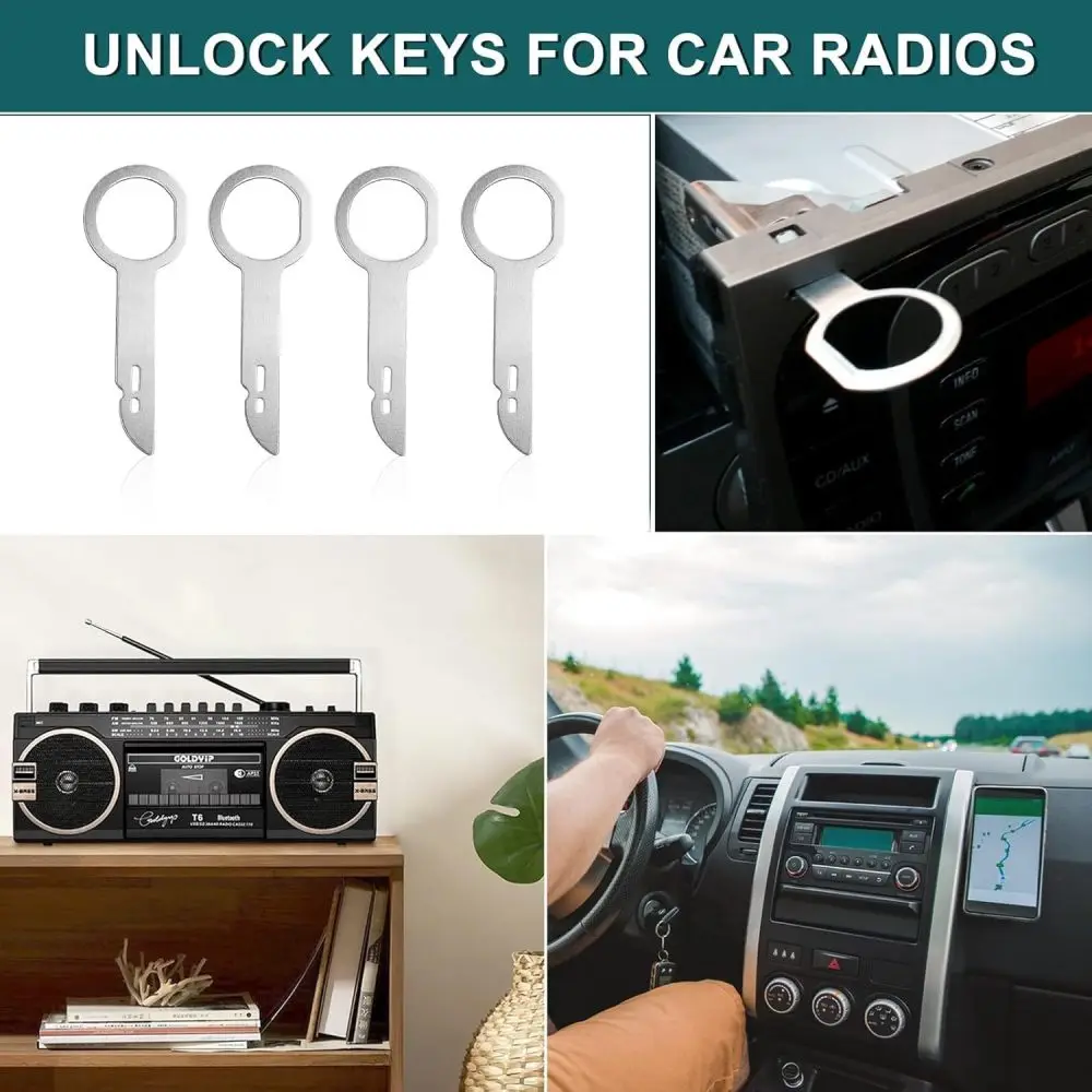 4-teiliges Radio-Stereo-Entfernungs- und Ausbauwerkzeug-Set für VW, Audi, Ford, Mercedes-Benz, Skoda – Kfz-Ersatzteile – Detail 2