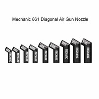 Mechanic 9pcs 861 Diagonal Air Gun Nozzle Oblique Blow Nozzle Even Heating Tools Heat Resistant No Air Leakage Hot Air Nozzle