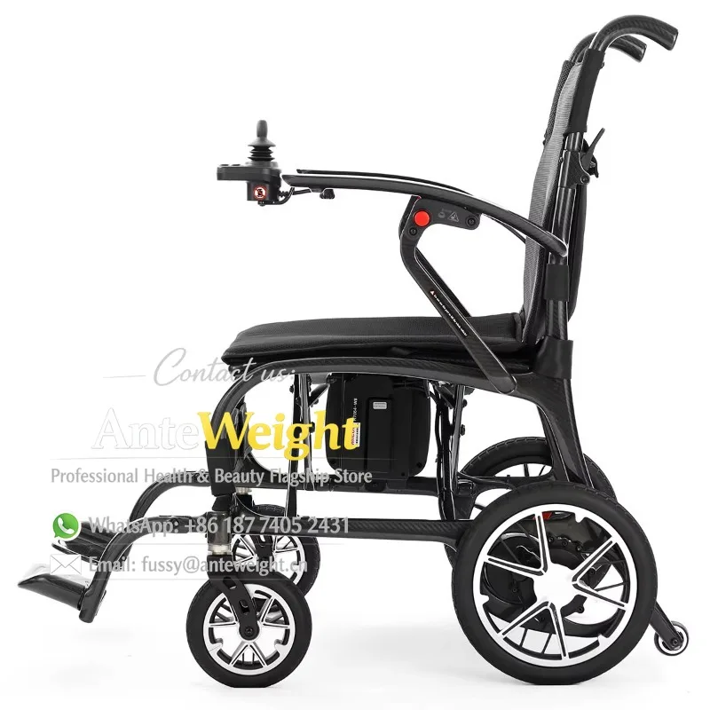 High Performance Travel Beach Wheelchair Portable Folding Remote Control Carbon Fiber Electric Wheelchair for Disabled