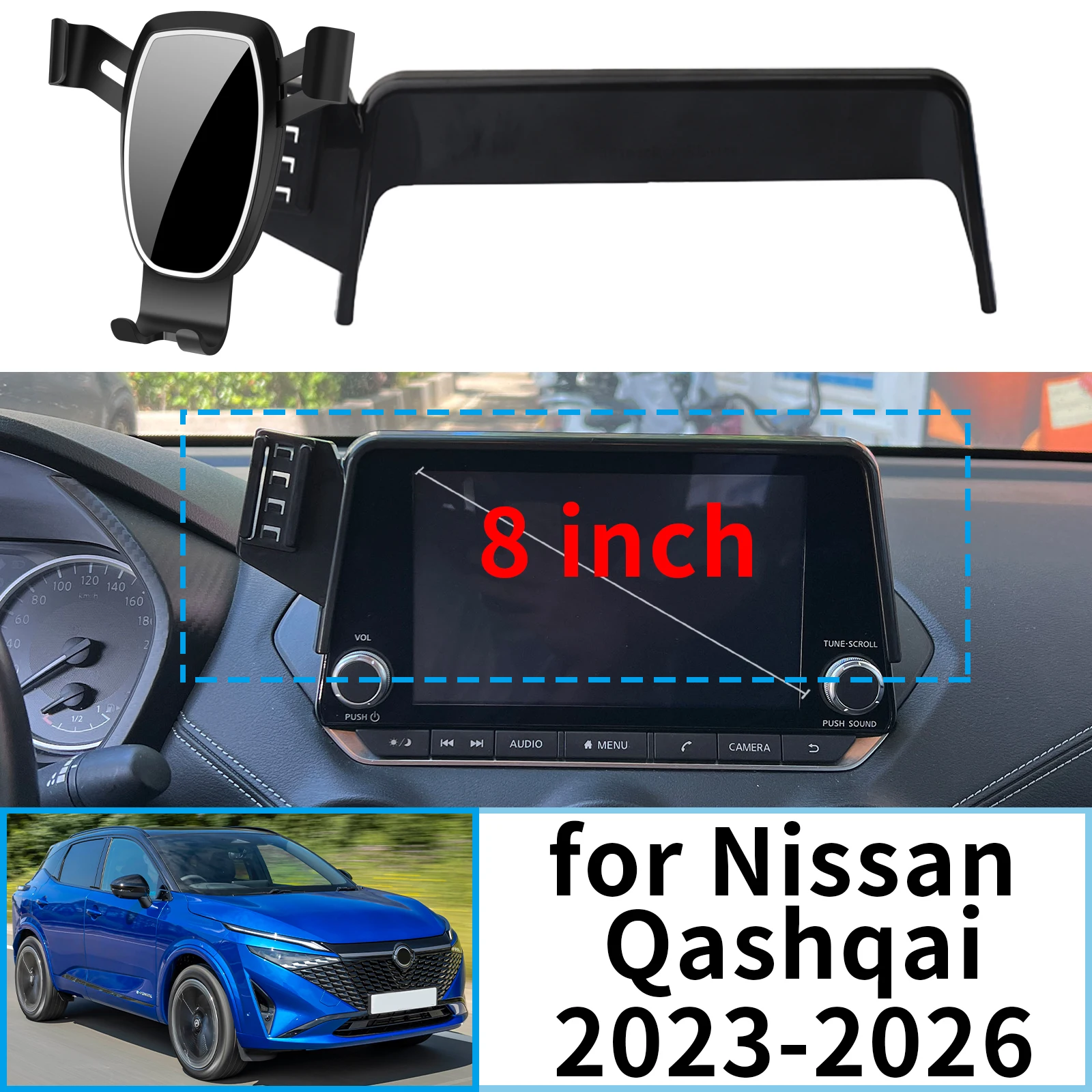 

fit for Nissan Qashqai 2023 2024 2025 2026 (8/7inch) Navigation Bracke Screen Base Phone Holder Mount Car ​​accessoires