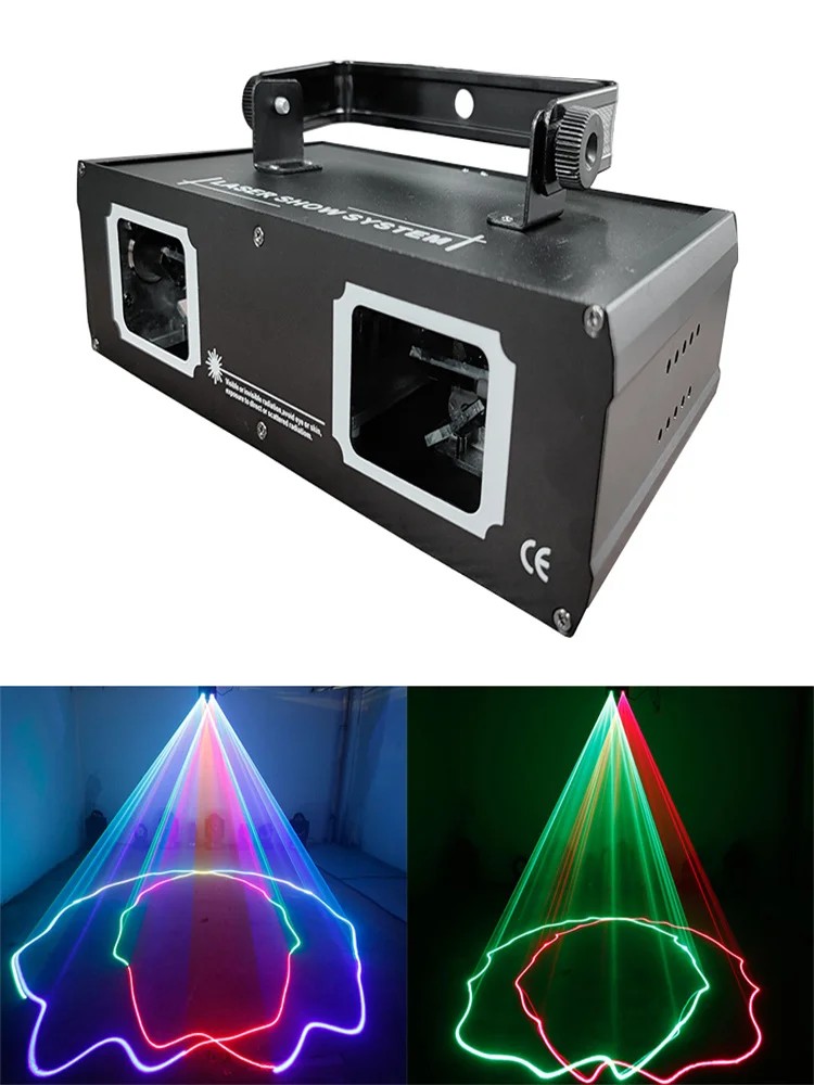 Disco Dual Lens RGB Beam Line Scanner Projector Laserlamp Dmx512 Geschikt voor Disco DJ Party Wedding Bar Stage Light - afbeelding 2