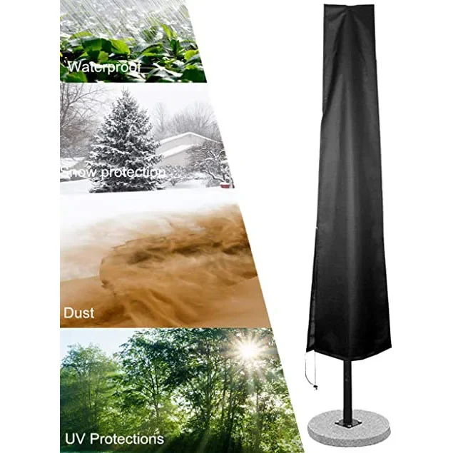 Freitragender Sonnenschirmbezug aus wasserdichtem Oxford-Stoff in 6 Größen für den Außenbereich, Garten, Terrasse, wetterfester Regenschirmbezug – Detail 15
