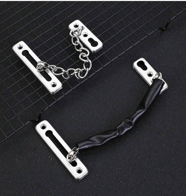 

RV Door Chain Lock Stainless Steel Security Anti-Theft Door Chain Latch Buckle Guard With Nail Free Glue Caravan Accessories