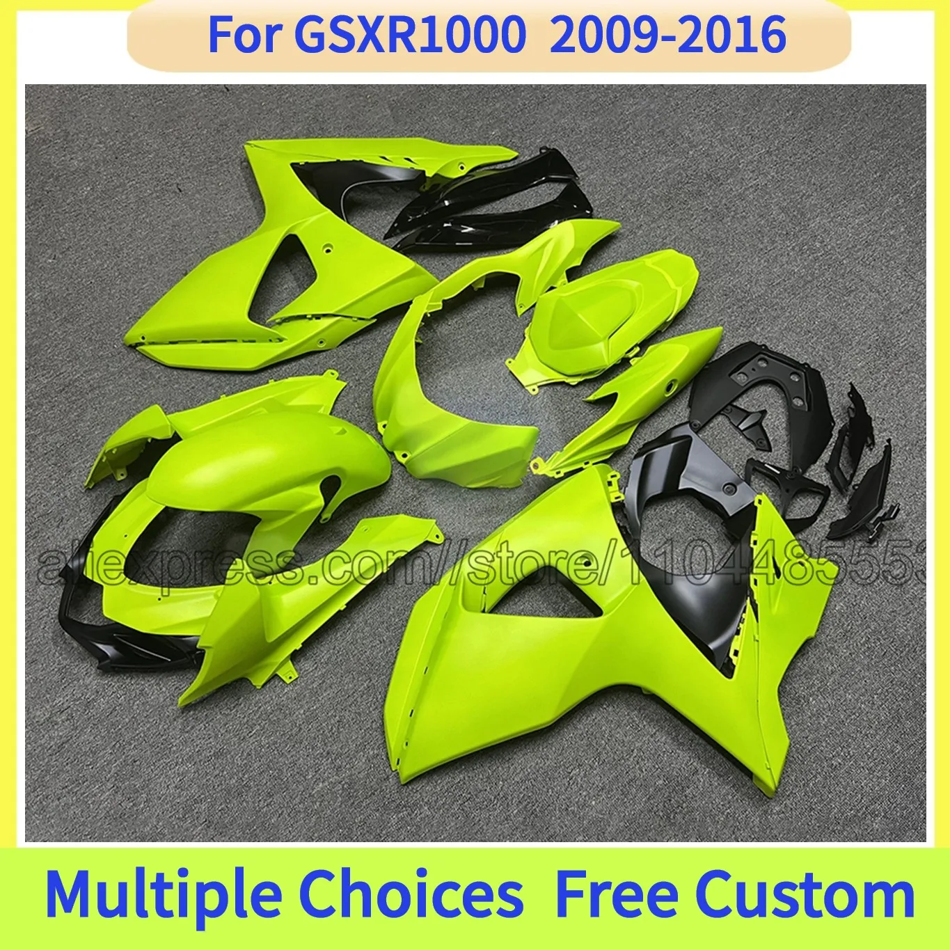 

Комплект флуоресцентных обтекателей для мотоцикла GSXR1000 2009-2012 годов, изготовленных методом литья под давлением из АБС-пластика