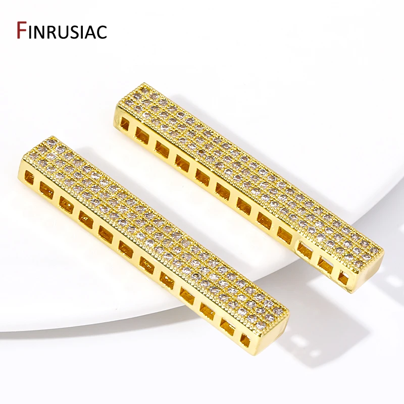 DIY Needlework Jewelry Components 18K Gold Plated Multiple Rows Brass Separator Spacer Bars For Jewelry Making Accessories