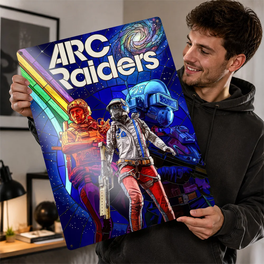 Arc Raiders Character Illustration Aluminum Poster Customized Metal Sign Bold Player Collection Wall Art Made For Console Fans