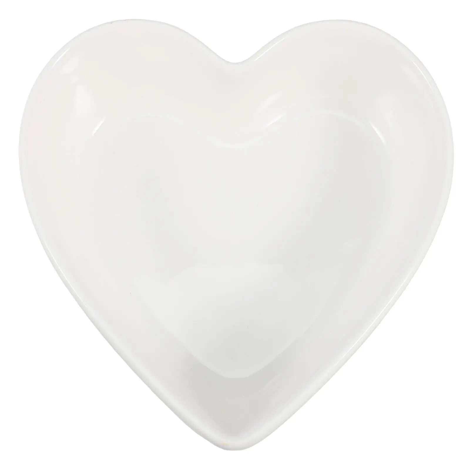 Cute Heart Shape Bowl White Ceramic Candy Dish Small Dessert Serving Bowl for Valentine's Date Night Party Wedding Decor Treats