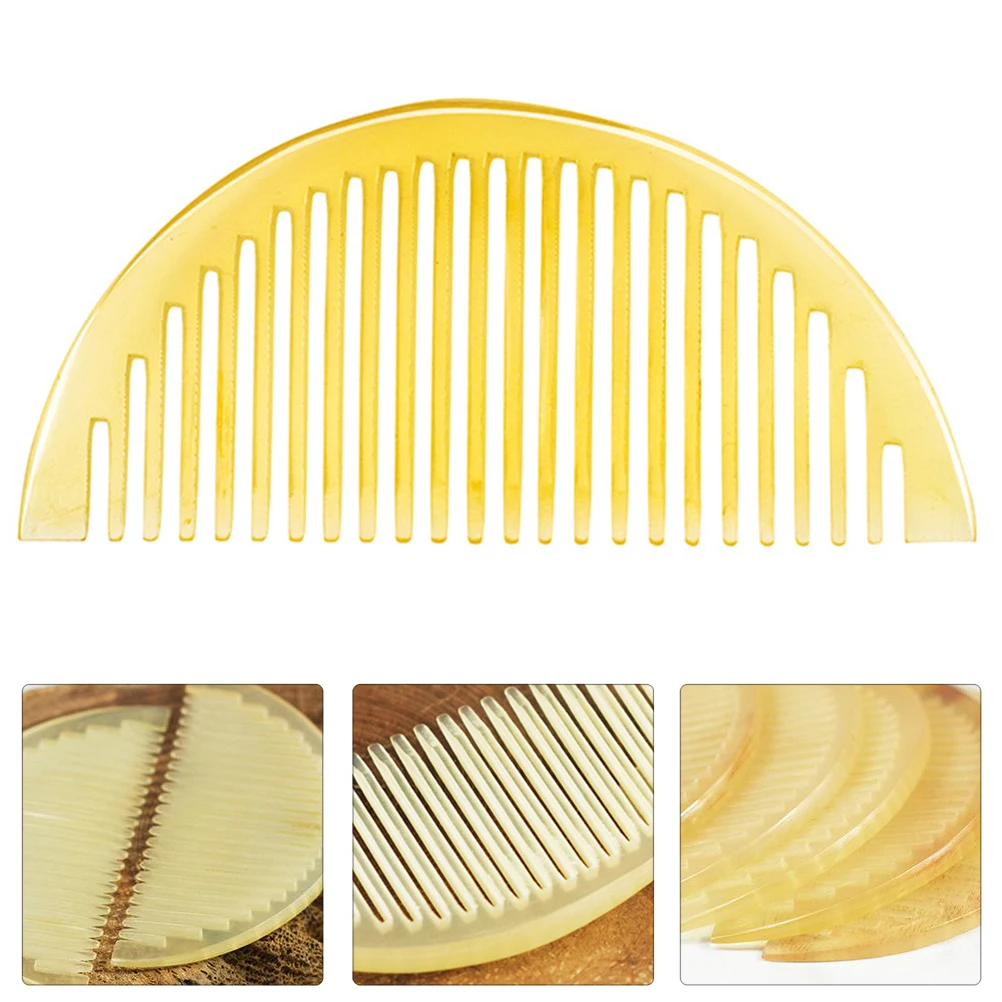 

Croissant Hair Comb Styling Tool Anti-Static Horn Material Scalp Massage Comb for Daily Salon Use