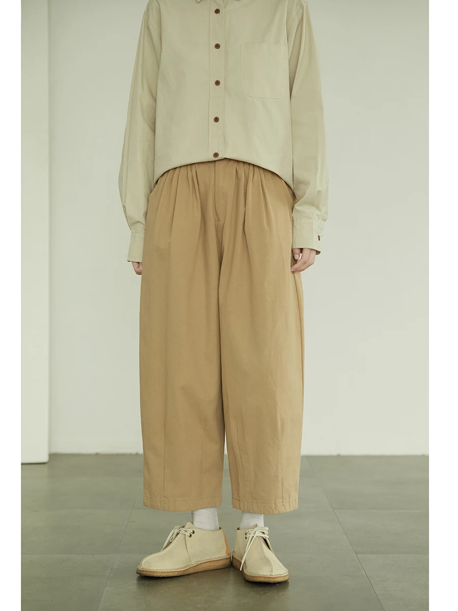 High Waist Straight Leg Casual Pants Spring 2024 Slimming Loose Fit Japanese Sle Cotton Sweet Sle Women's Pants