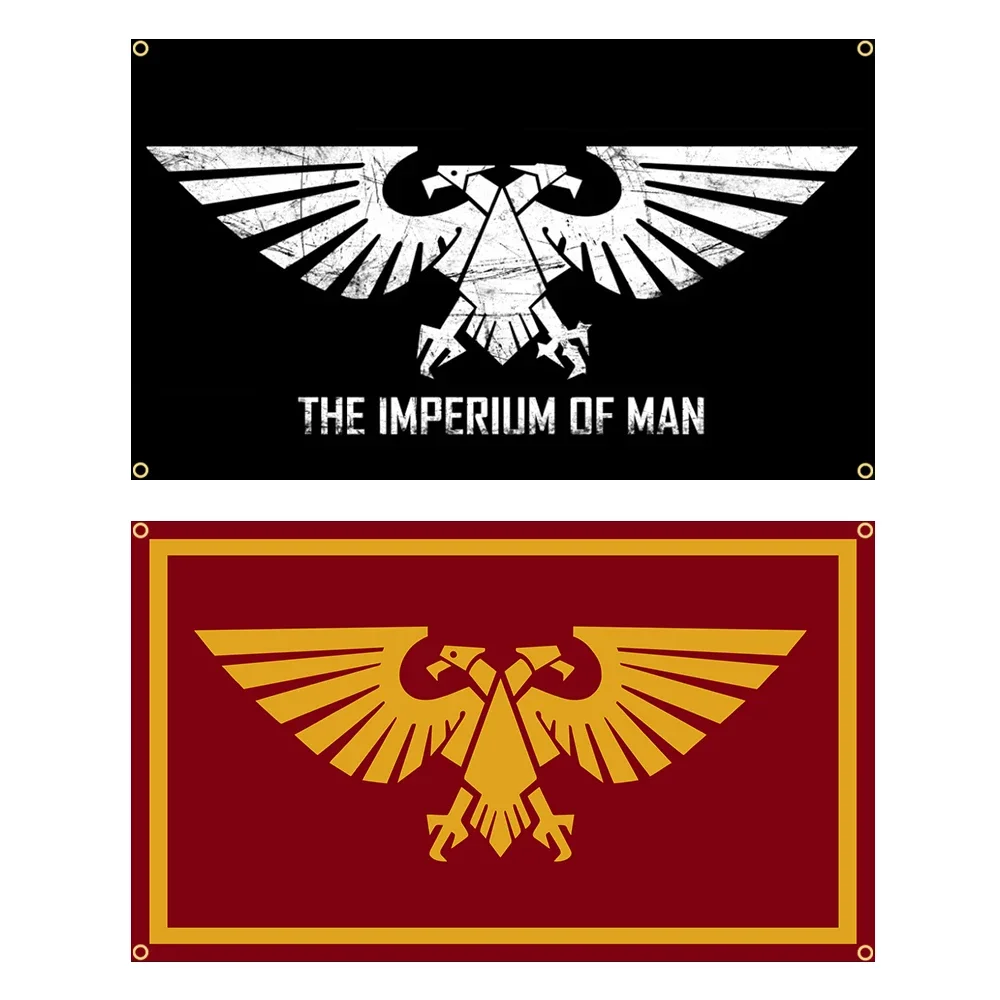 3X5FT 90x150cm The Imperium Of Man Flag Tapestry Polyester Printed Decoration Banner Garage Flags for Bedrooms Barber Shop Hang