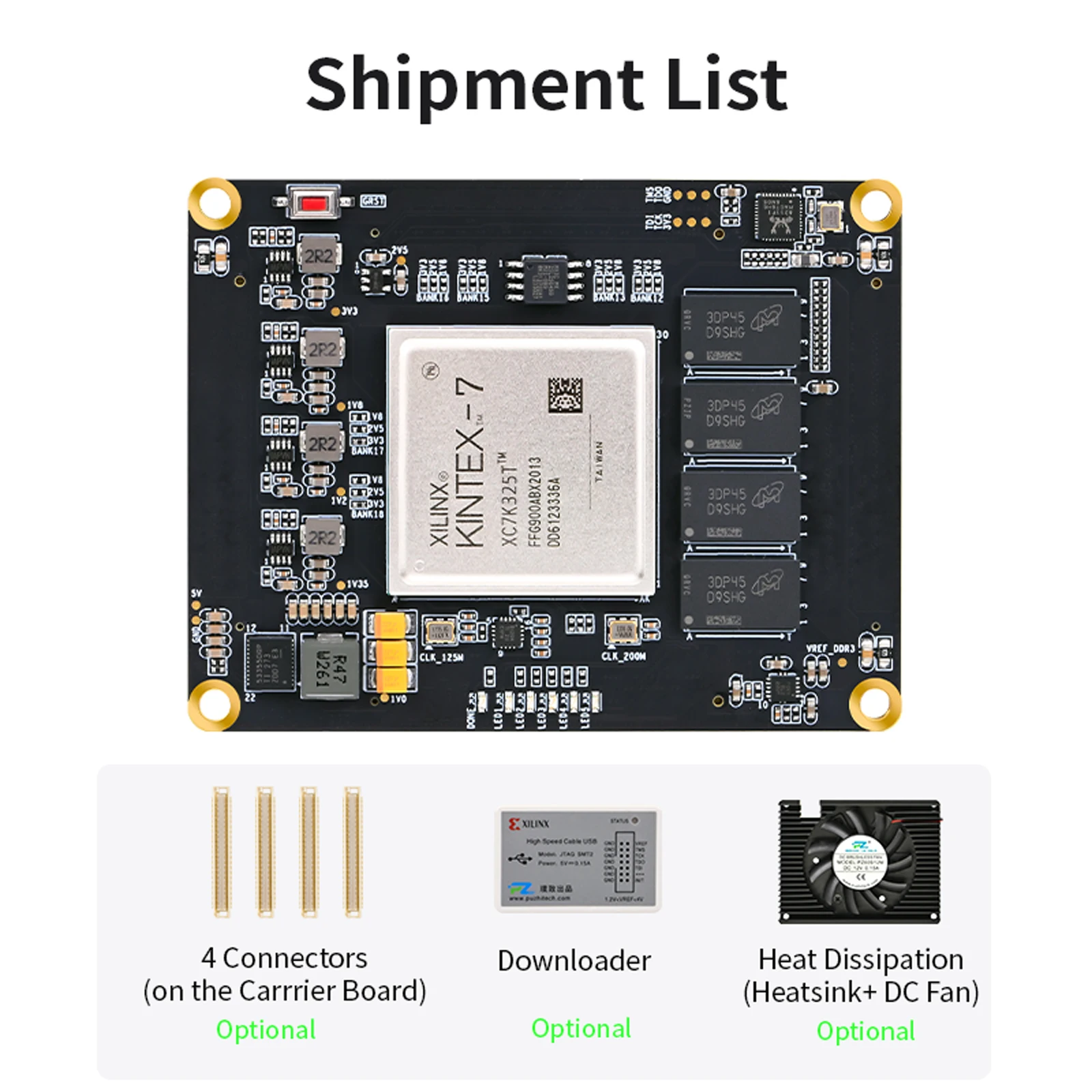 Puzhi K7325T K7410T-SOM FPGA Core Board Xilinx Kintex-7 XC7K325T XC7K410T FPGA Development Board Industrial Grade