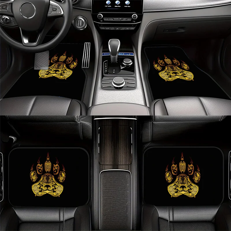 2pcs/4pcs WOYUO Iridescent Bear Claw Car Floor Mats Fit For All Cars & SUV, Anti-Slip Driver/Passenger Floor Liners Suitable For