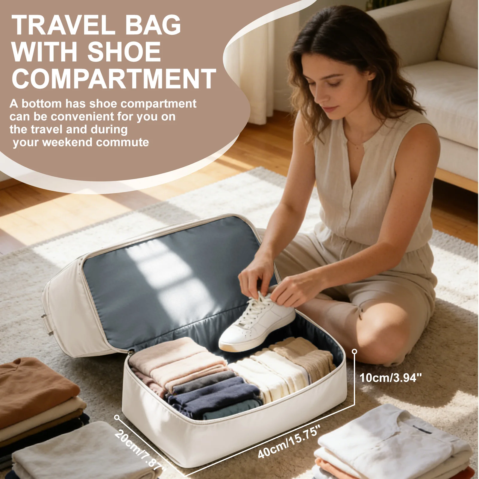 Reisetasche 40x30x20 für Ryanair, Sporttasche, Wochenendtasche, Handgepäck, Tragetasche, Reisetasche für Damen und Herren, Umstandstasche für das Krankenhaus – Detail 4