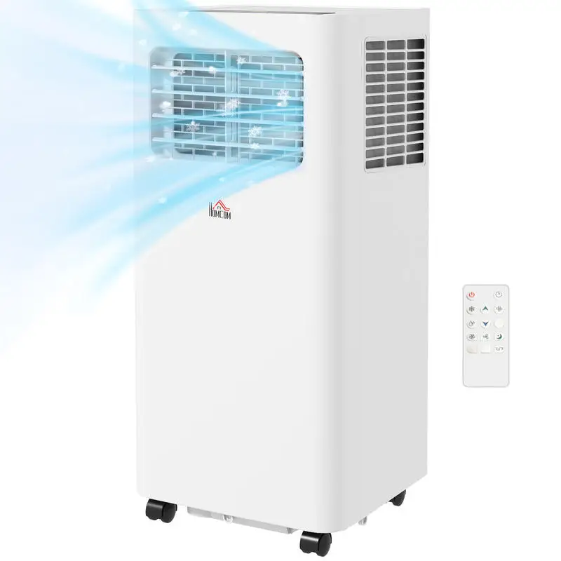 

HOMCOM 8000 BTU Mobile Air Conditioner, 345 Sq. Ft., AC Unit with Dehumidifier, Sleep, 24H Timer On/Off, Window Kit, White