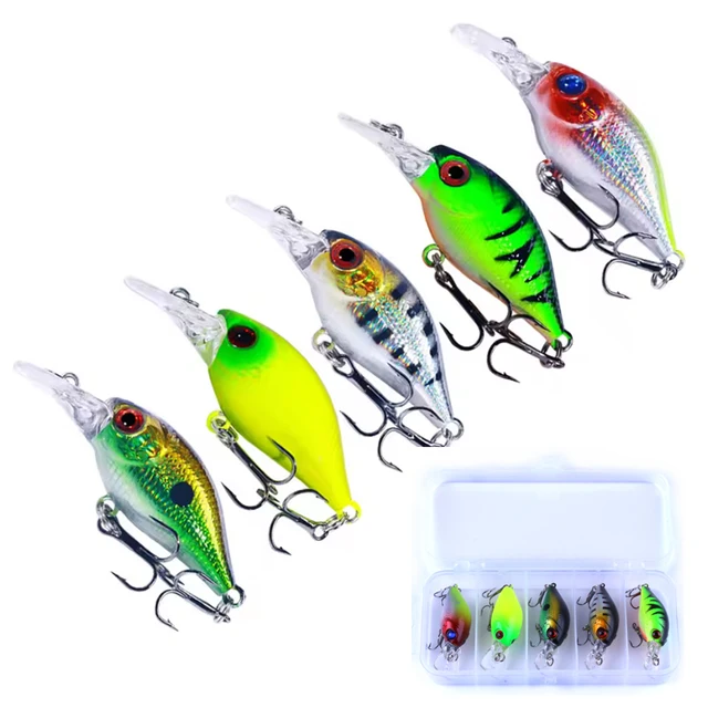 5 szt. Przynęty typu Crankbait na okonia, pstrąga, zestaw 4,4g 5cm sztuczne przynęty powierzchniowe, woblery typu Crank na szczupaka, przynęty Crankbaits do łowienia