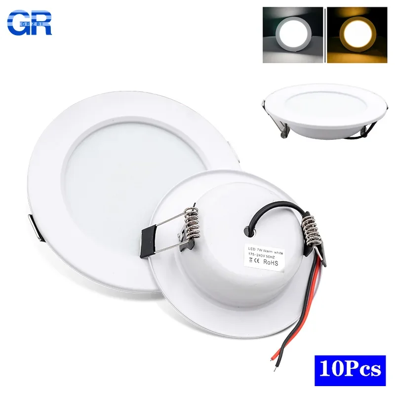 

10pcs/lot LED Downlight 5W 9W 12W 15W 18W Recessed Round Led Ceiling Lamp AC110V 220V DC12V 24V Indoor Lighting Warm/Cold White