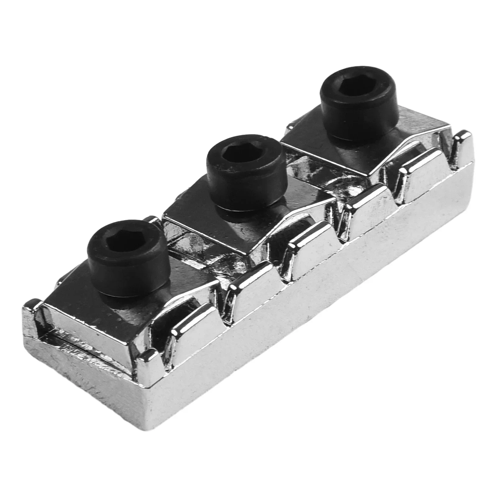 Stainless Steel Guitar Locking Nut String Lock Top Mount Type ST Electric Guitar Bridge Applicable Comes with Screws and Wrench