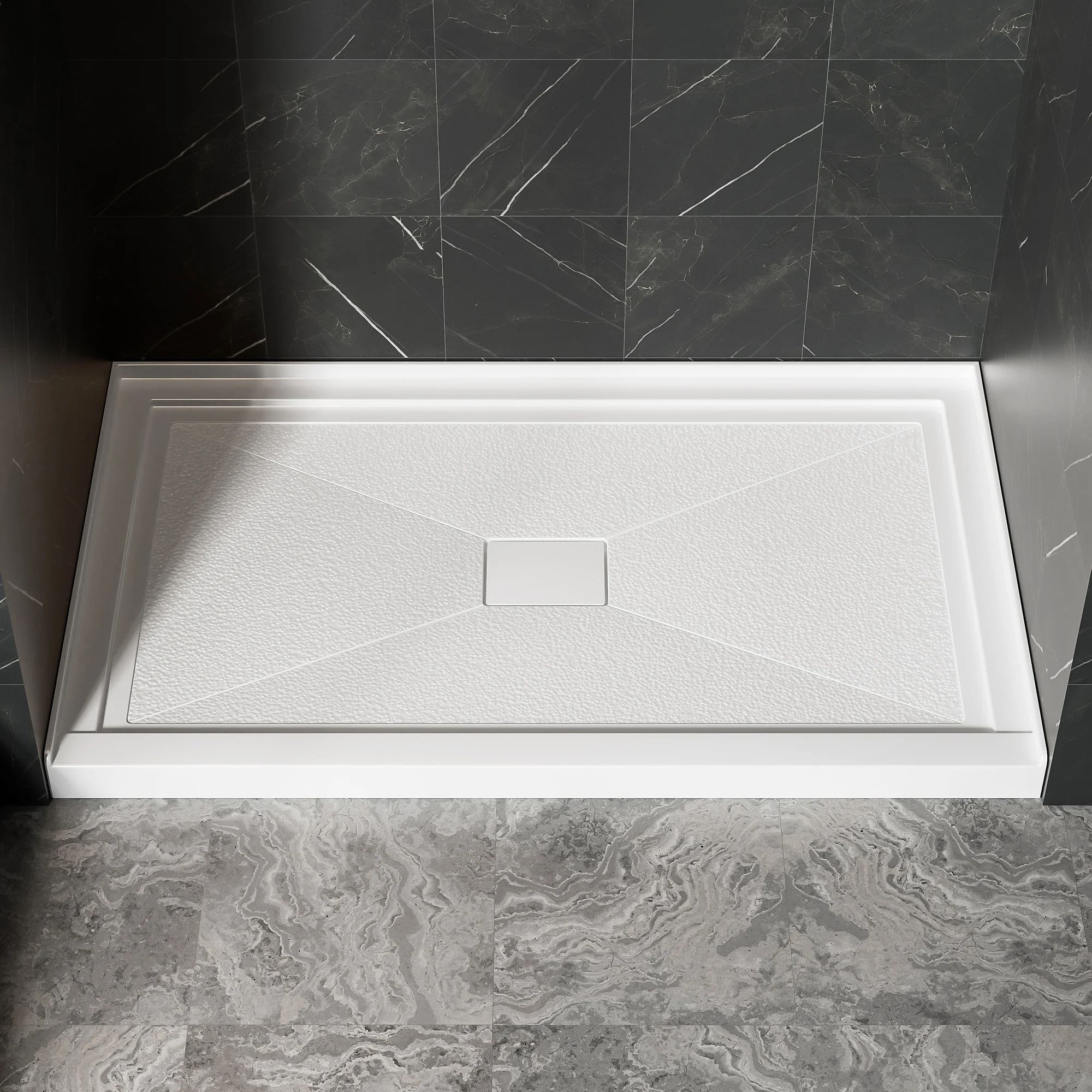 

Белая акриловая душевая поддонка 60x36 дюймов, с центральным сливом, нескользящая поверхность